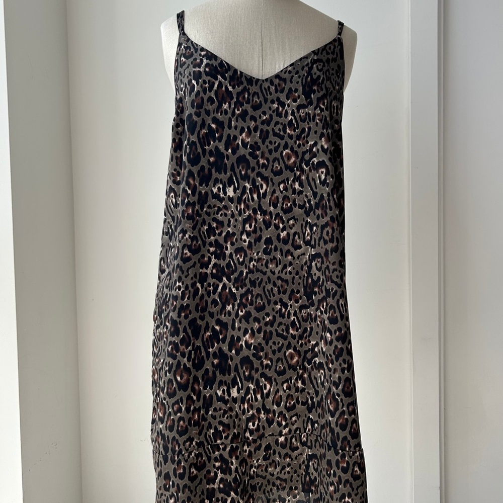 Peyton Jensen Made in USA Leopard Print Slip Dress - Small